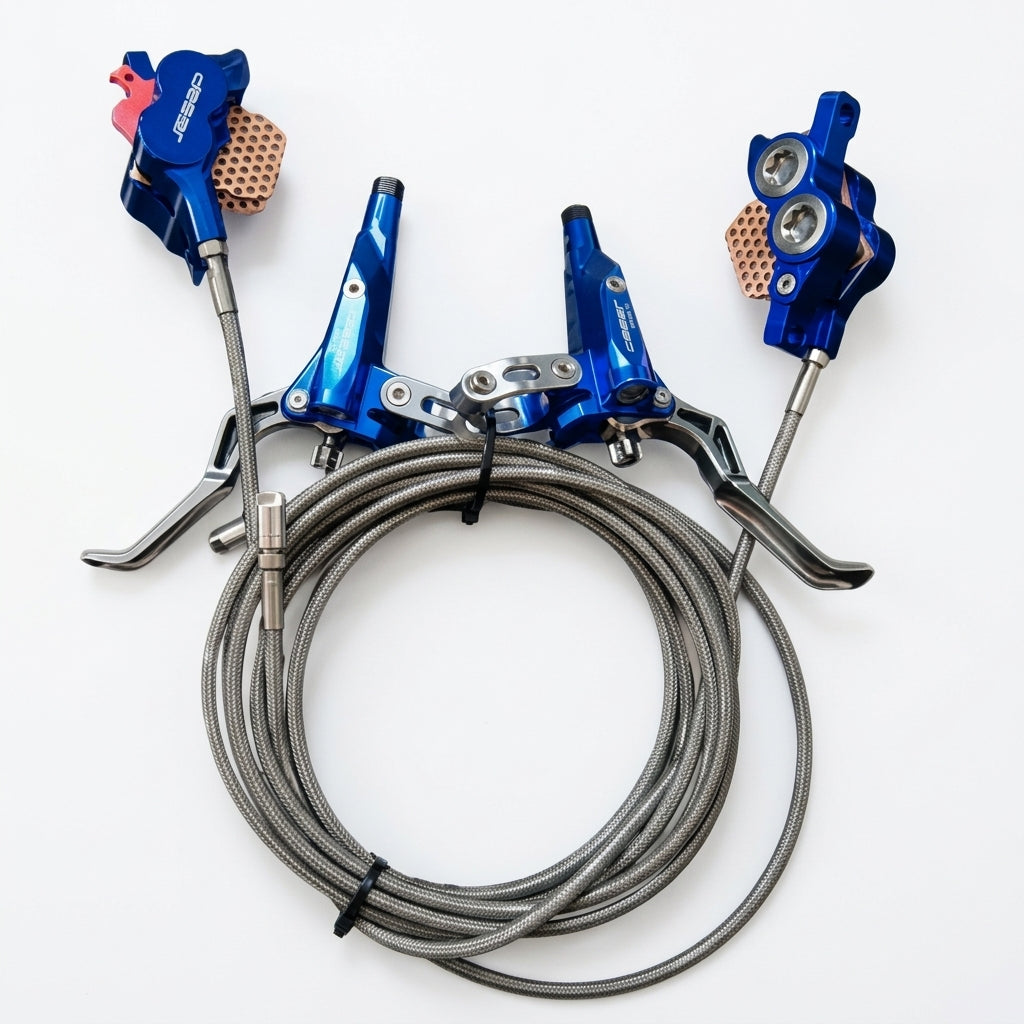 Universal Hydraulic Disc Brake Upgrade Kit with Cooling Fins for Electric Scooters & E-Bikes